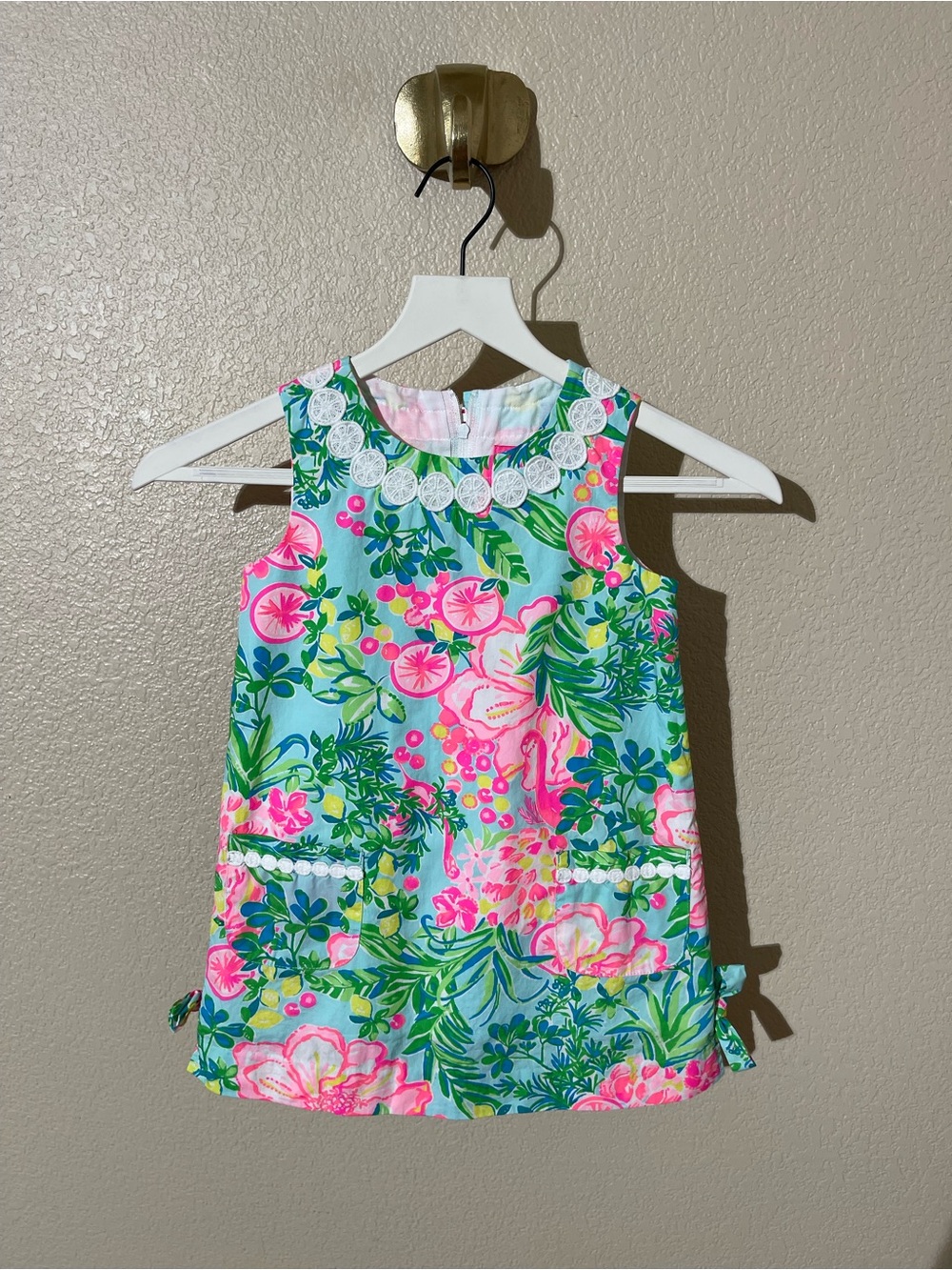 Lilly Pulitzer Blue Tropical Floral Sleeveless Dress